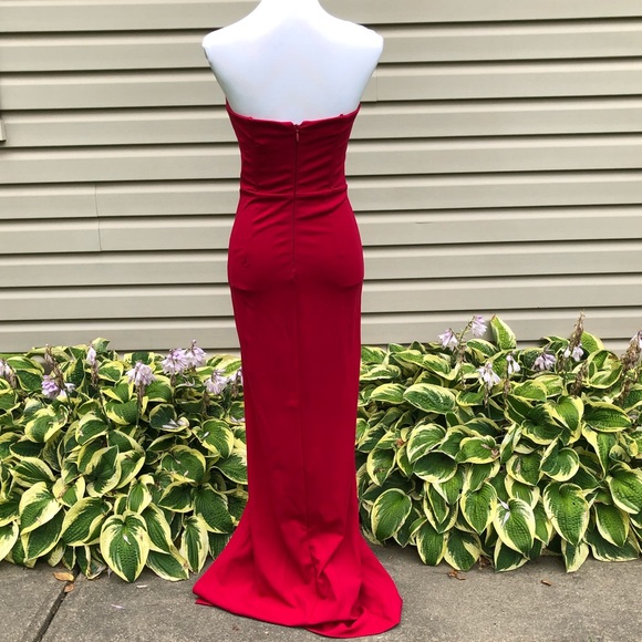 NWT Nicole Miller Structured Jersey Strapless Gown - Picture 10 of 11
